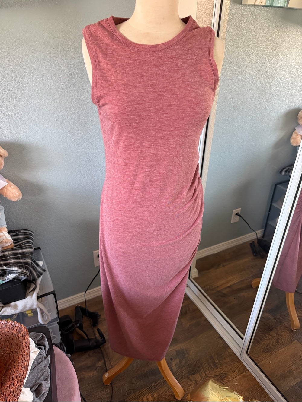 Treasure & Bond Sleeveless Maxi Dress in Dusty Rose Heather